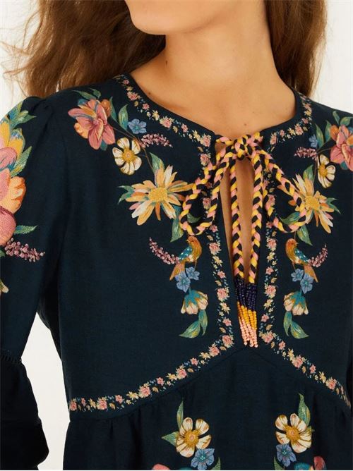 Maira Floral Mini Dress FARM RIO | 349060MAIRAFLORALDARKBLUE26059